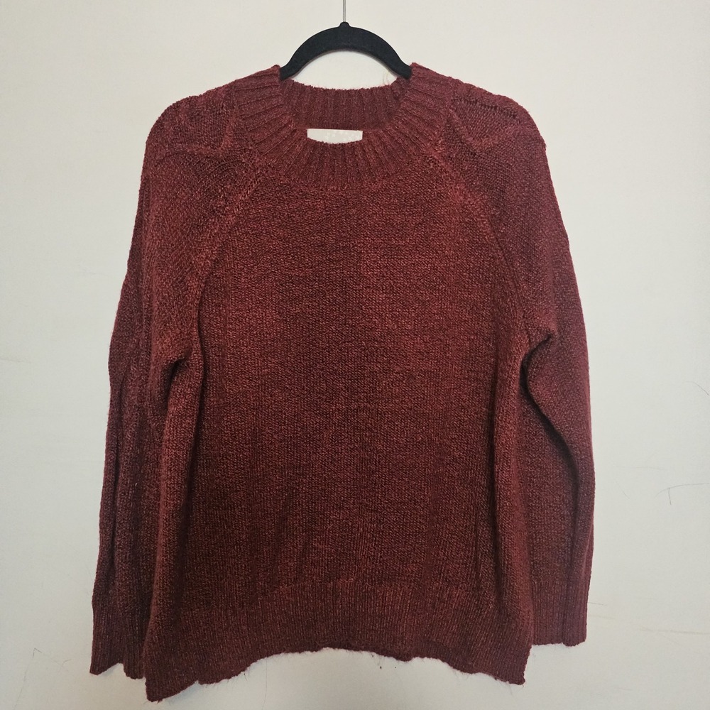 Carolyn Taylor Women's 1X Classic Pullover Red Knit Long Sleeve Sweater